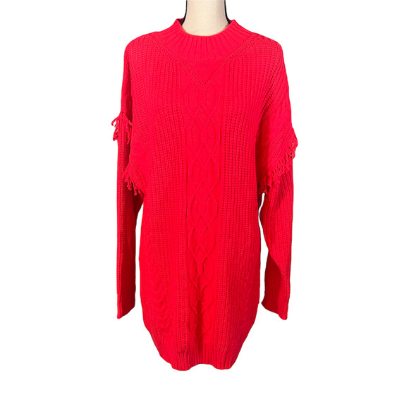 NWT American Rag Womens Juniors Mock Neck Tunic Sweater Dress Diva Pink Size XL - Picture 1 of 10
